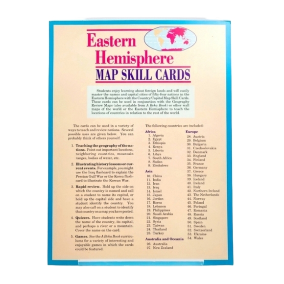 A Beka 54 Eastern Hemisphere Map Skill Cards - Picture 2 of 5